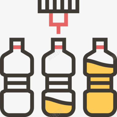 瓶子工厂元素黄色阴影图标图标