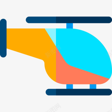 航空logo直升机航空5型扁平图标图标