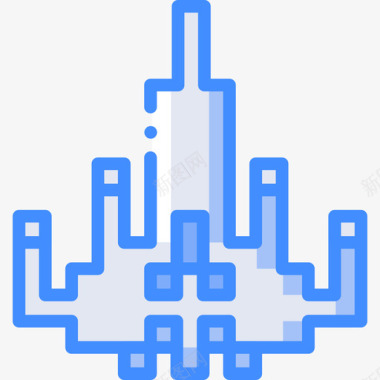 入侵太空入侵者电子游戏8蓝色图标图标
