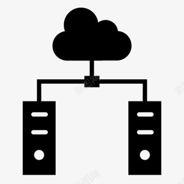 蓝牙通信云网络云集线器云服务器图标图标