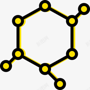 8个水果图标黄色分子18个科学图标图标