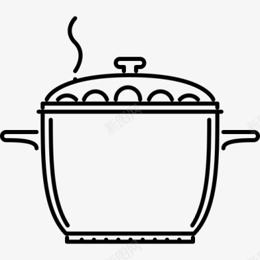 平底锅平底锅厨房29线性图标图标