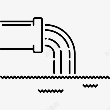 自然废水自然20线性图标图标