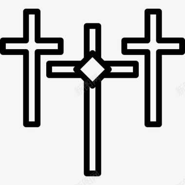 十字架十字架节假日28直线图标图标
