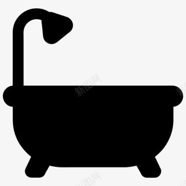 浴缸浴室室内图标图标