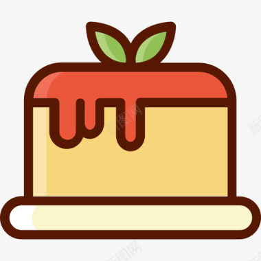 矢量蛋糕牡丹蛋糕食品57线性颜色图标图标
