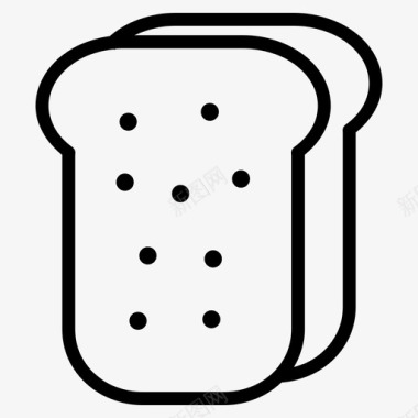 白面白面包面包片早餐食品图标图标
