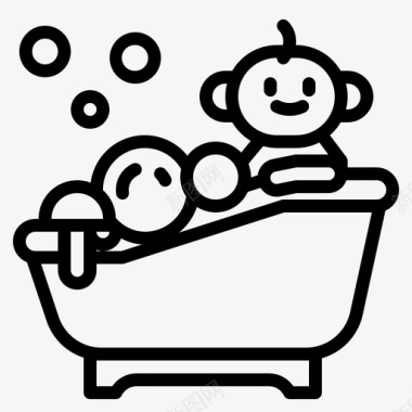 儿童泡浴婴儿浴家具保健图标图标