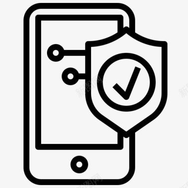 安卓系统手机移动安全手机挂锁图标图标