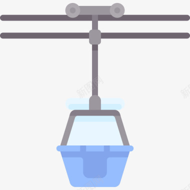 矢量缆车缆车冬季小镇5号平房图标图标