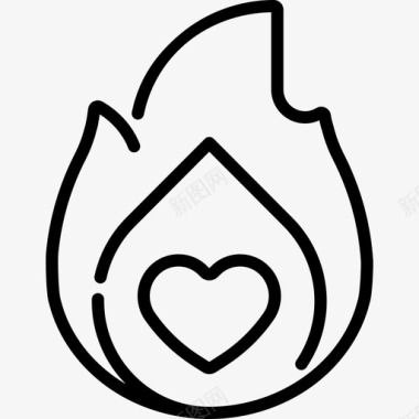 火焰图标火焰爱20线性图标图标