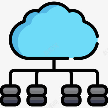 图标颜色云计算云计算20线性颜色图标图标