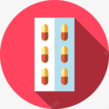药片药丸药丸药物7平的图标图标
