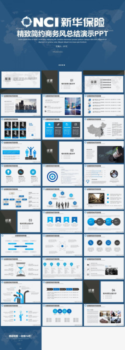 精致简约商务风总结演示