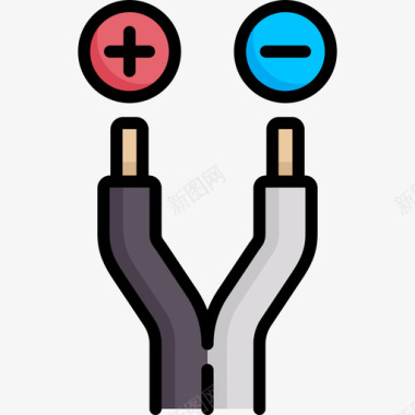 电线电工工具和元件线颜色图标图标