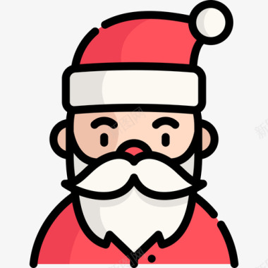 圣诞老人圣诞化身5线性颜色图标图标