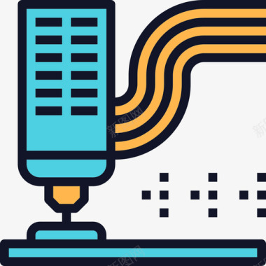 3D空间3d打印机机器人17线性彩色图标图标