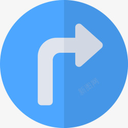 右转交通标志右转交通标志平图标高清图片