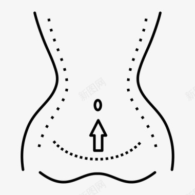 整形线腹部腹部收腹图标图标