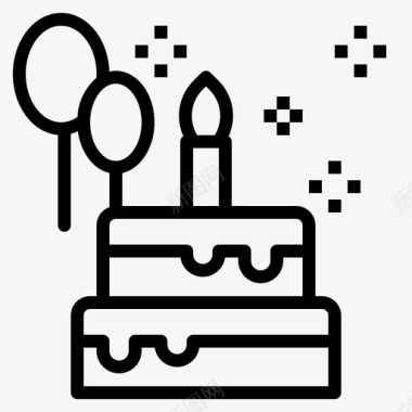 生日蛋糕气球派对图标图标