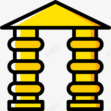 拱门建筑6黄色图标图标
