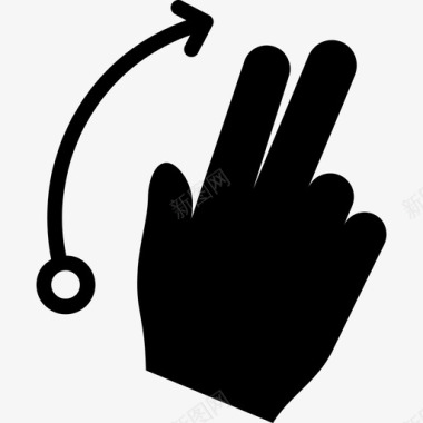两个手指向右轻弹两个手指向右弹触摸手势v2图标图标