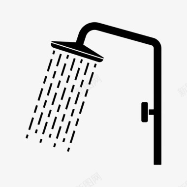 带自来水的淋浴头干净图标图标