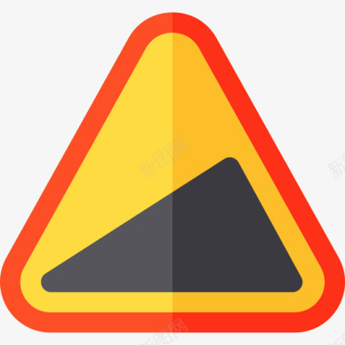 信号斜坡信号和禁止3平坦图标图标