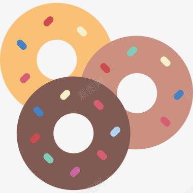 甜甜圈美食6扁平图标图标