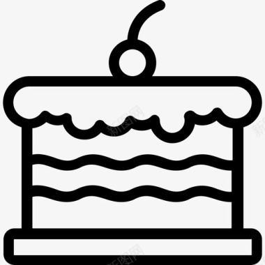 蛋糕蛋糕面包店和蛋糕直系图标图标