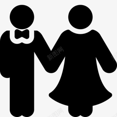结婚夫妇新郎仪式图标图标