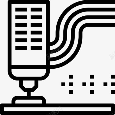 城市3D3d打印机机器人18线性图标图标