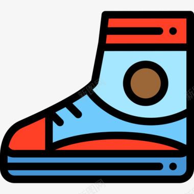 运动鞋篮球队线性颜色图标图标