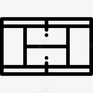 网球红土场网球场网球2直线图标图标