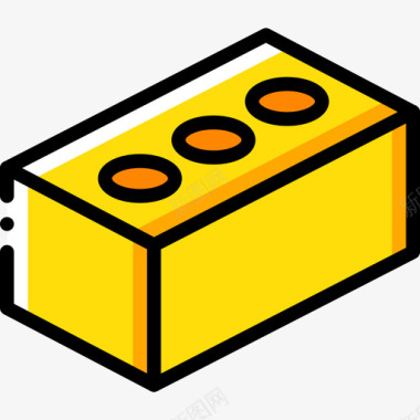 一堆砖砖建筑44黄色图标图标