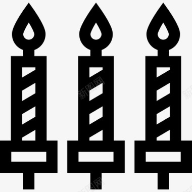 立体蜡烛蜡烛生日17直系图标图标