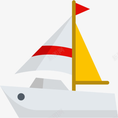 表情帆船旅行地点表情符号2扁平图标图标