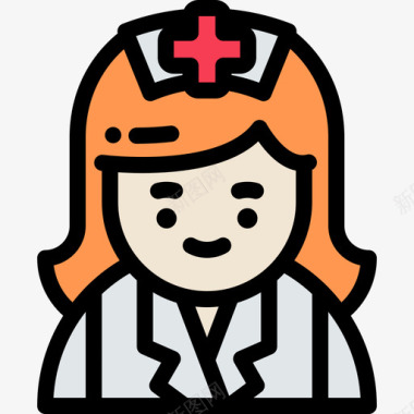 护士护士紧急情况线性颜色图标图标
