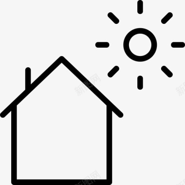家房子阳光图标图标