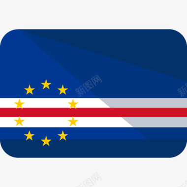 佛得角旗帜5平坦图标图标
