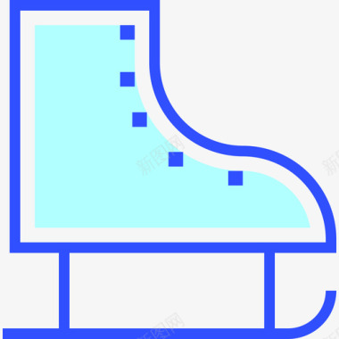 红色熘冰鞋溜冰鞋冬季29线性颜色图标图标