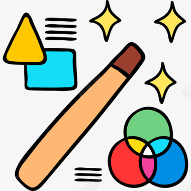 魔术棒创作过程42彩色图标图标