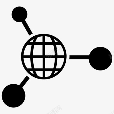 分支全球连接分支网络连接图标图标