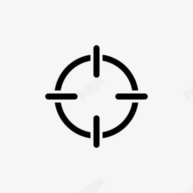 黑色黑色形状目标靶心十字准星图标图标
