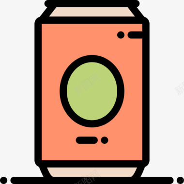 雪花啤酒标志啤酒罐事件4线性颜色图标图标