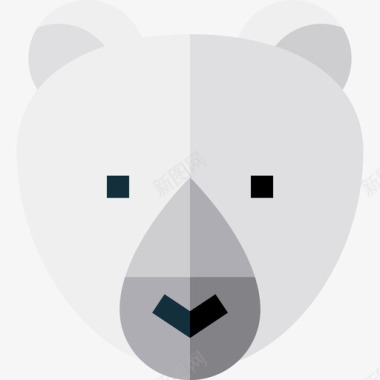 北极熊冬季自然5扁平图标图标
