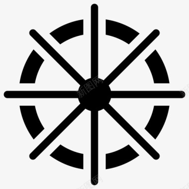 船舵船齿轮军役字形图标图标