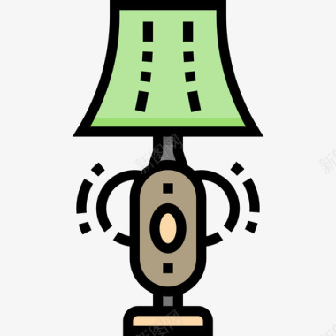 台灯复古装饰6线颜色图标图标