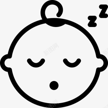 睡觉孩子直系图标图标