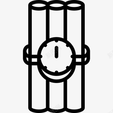 钟表简笔画炸弹时钟钟表图标图标